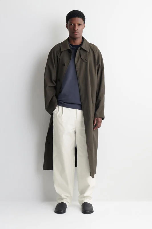 COS Homme Polo En Coton Interlock in Gris