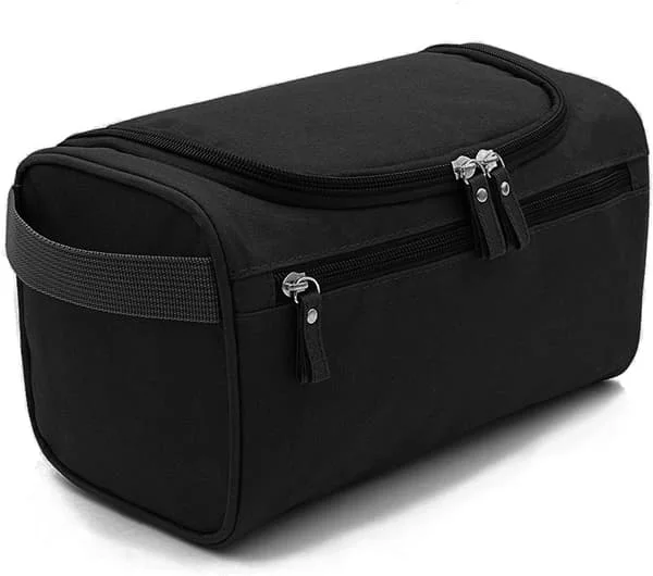 [LCS] Men's Toiletry Bag, Large Hanging Waterproof Wash Bag with Mesh and Zipper Compartments, Overnight Gym Shaving Travel Toiletry Set Kit