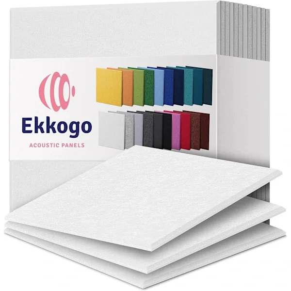 Acoustic Panels 12-Pack Soundproof Wall Panels 30x30x1 cm Sound Absorbing Panels with High Density - [White Square]