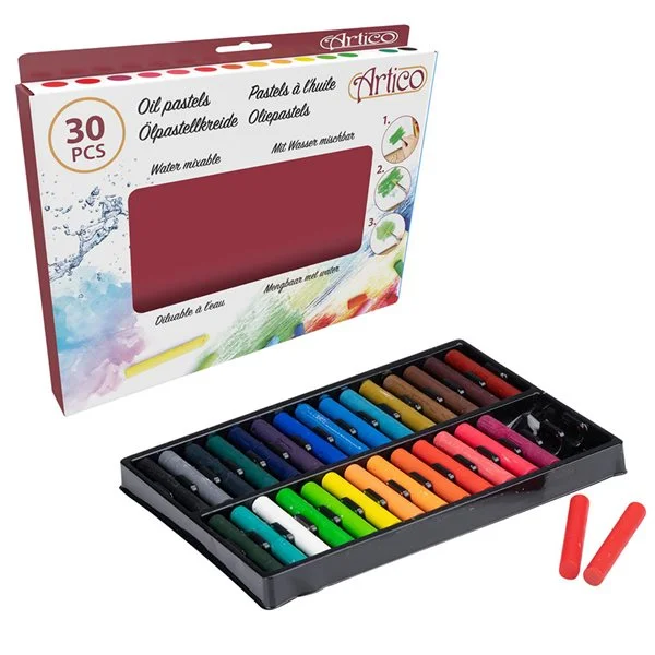 Oljepasteller 30 stk. / pastellkritt med klare farger / kunstkritt / kritt til tegning og maling
