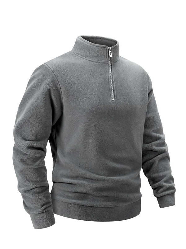 AliExpress - 2023 Herren Casual Fleece Sweatshirts Tops Herren Sport Classic Stehkragen Sweatshirts Herren Kapuzenpullover mit Viertelreißverschluss 