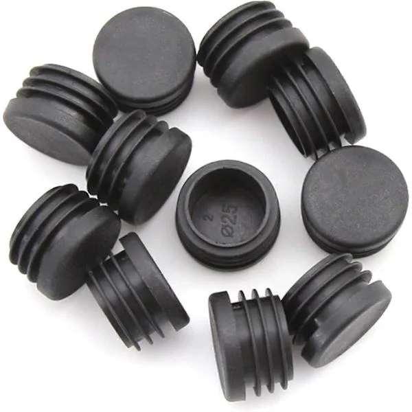 25 mm Black Plastic Plugs, Black Round Tube Protectors, Internal End Caps for Chairs, Desks, Table Feet and Furniture Tubes, 20 pcs (FMY)