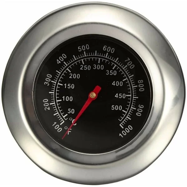 Grilltermometer til grill, højtemperaturmåler til reservedele, letlæselig urskive i rustfrit stål, præcis varmeindikator med bredt område