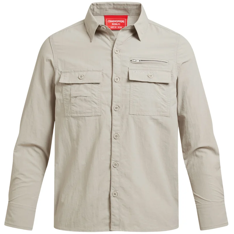 Craghoppers NosiLife Adventure Long Sleeved Shirt Kids Parchment
