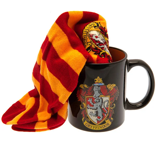 Harry Potter Gryffindor Crest Mugg och Sock Set One Size Svart/Röd