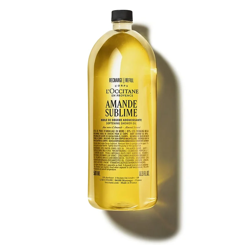 L'Occitane En Provence Almond (Amande) Shower Oil Refill 500 ml, Refill, Hudpleje, Kropspleje, Bodyshampoo