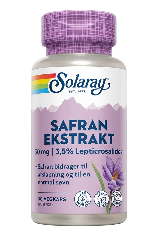 3 for 2 - Solaray Safran ekstrakt 30 stk, Helse & Madvarer, Kosttilskud, Søvn