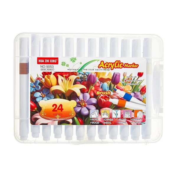 Soft Head Watercolor Pen Box, Suitable for Paper, Wood, Glass, Canvas, Stone, Fabric, Ceramics - DIY Creativity, No Shaking