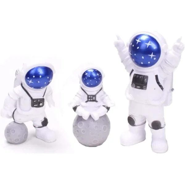 3 st Astronaut Figur Tårtdekoration Yttre Rymden Tårtdekoration Astronaut Modell Display Miniatyr
