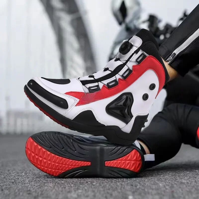 AliExpress - Bottes de protection de moto bottes de moto décontractées bottes en cuir pour hommes chaussures de moto semelles en caoutchouc 