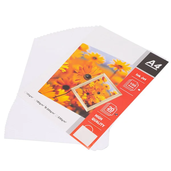 20 ark matt fotopapper A4 21x29,7 cm blank yta vattentätt högblankt fotopapper för fotoskrivare