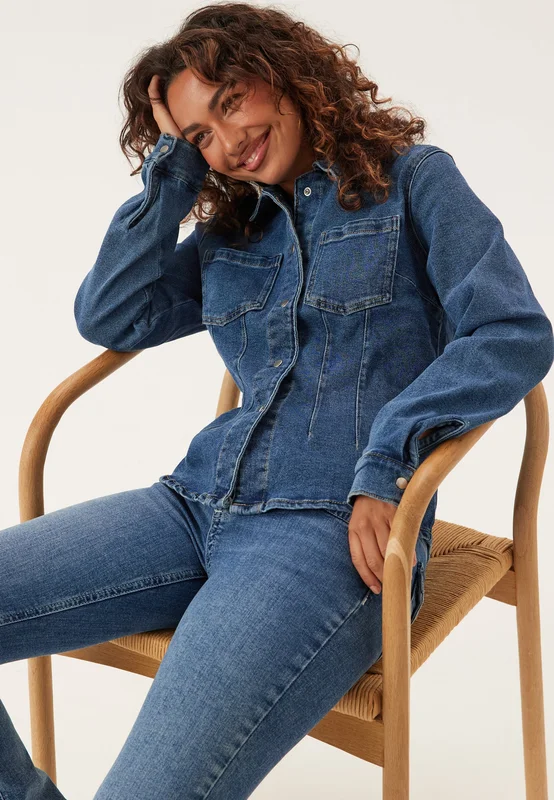 VILA - Visol L/S Denim Shirt - Medium Blue Denim