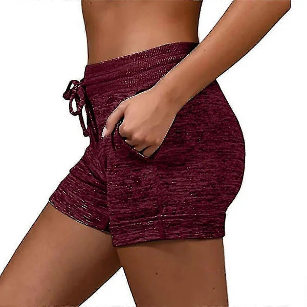 Plus Size Dam Elastiska Dragsko Shorts Gym Träning Sportshorts Byxor