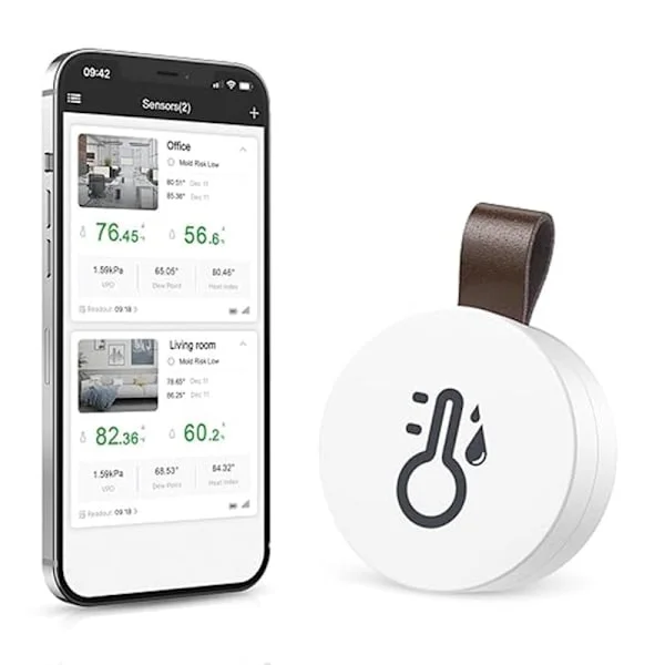 Bluetooth Termometer & Hygrometer med Datalagring / Trådlös termometer och hygrometer med App och Datavisning 1-st,AB