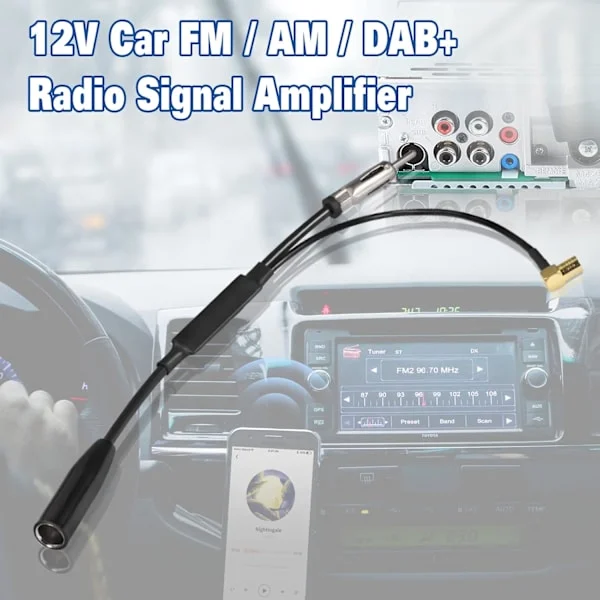 Dab-antenne Splitter Bil Splitter SMB-adapter DIN-stik Bilantenne Autoradio Dab-antenne til bilradio Pioneer Sony Kenwood Alpine JVC