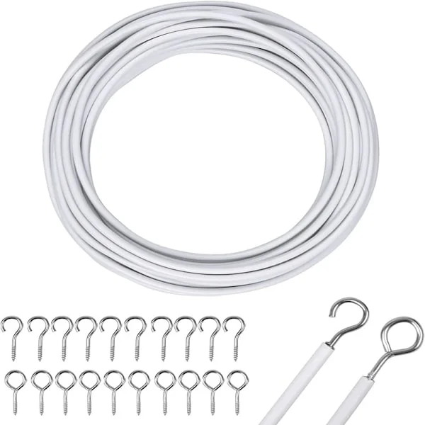 Nätgardin Wire 10M Gardin Wire Vit Gardin Wire med Gardin
