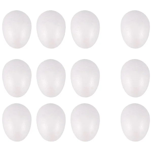 12-pakning 8 cm påskeegg i skum, hvite isopor egg, håndverksegg, skum, naturlig polystyren egg, skum håndarbeid