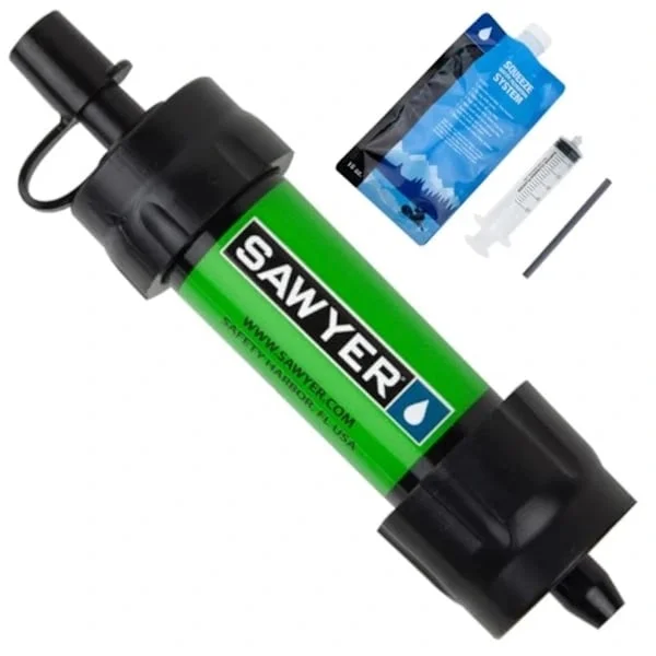 Mini Portable Survival Water Purifier Straw Water Filtration System Green
