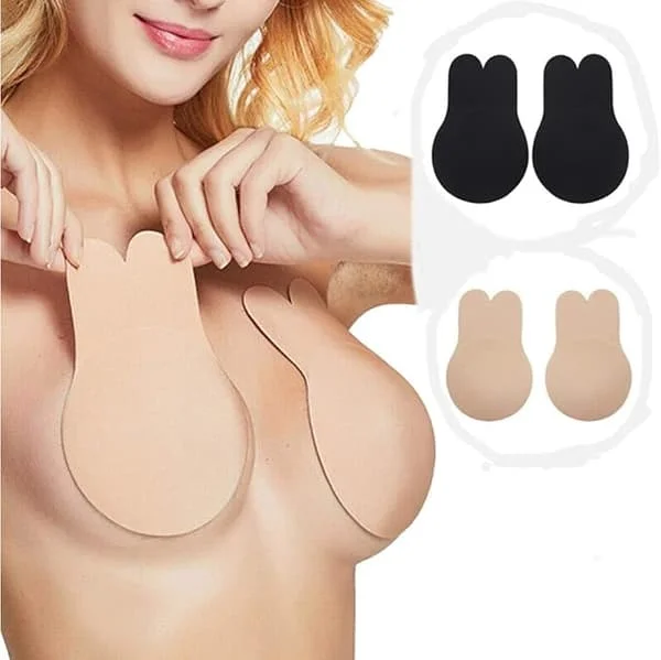 Par af usynlige push-up bh'er, selvklæbende bh'er med prikket design, push-up bh uden stropper, 11,5 cm