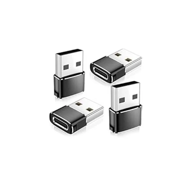 USB-C Hona till USB-A Hane Adapter (4-Pack) - Stödjer PD Snabbladdning för Snabba och Effektiva Anslutningar