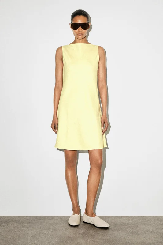 COS Women's Tailored Linen Mini Dress in Yellow