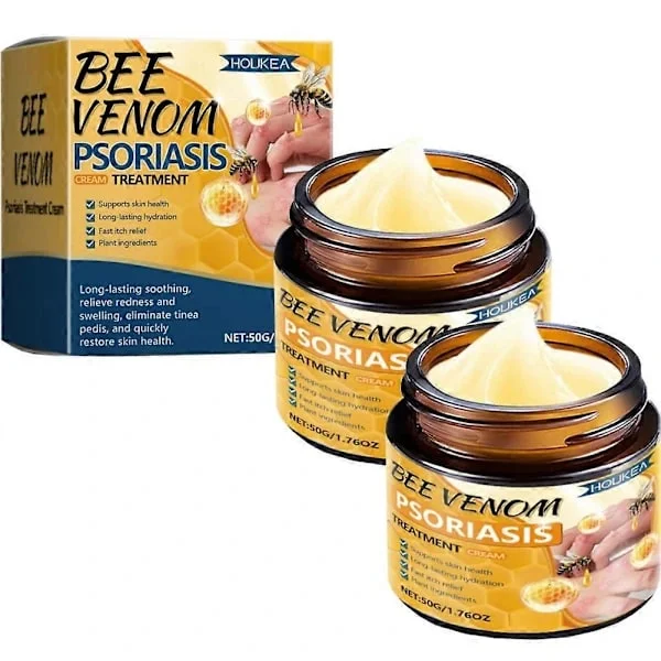 Bivenom Psoriasis Creme, Bivenom Psoriasis Creme, Hudlindrende Kløestillende Creme, Fnat Creme, Fugtgivende Hovedbundsfjernelsescreme (2 stk.)