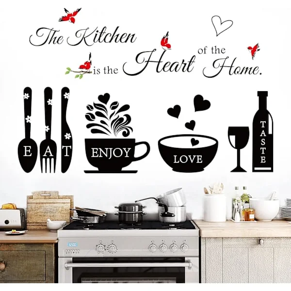 1 pc Kitchen Quote Wall Decals Kitchen Dining Room Wall Decals Wall Art Kitchen Utensil Decorations Wall Decor for