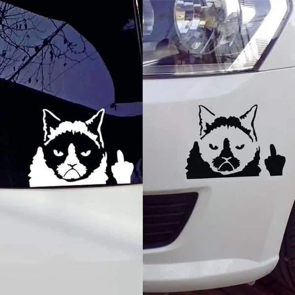 Roliga Bilklistermärken Dekaler, 2 Stycken Reflekterande Katt Bilklistermärke Hu