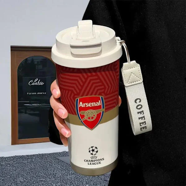 Fotboll Barcelona Real Madrid Arsenal Manchester United Liverpool Varm Kopp Bärbar Rostfritt Stål Arsenal