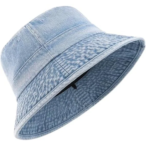 Denim Bucket Hat for Large Heads, Vintage UV Sun Hats with Wide Brim, Large Size, Summer Garden Hat Resha