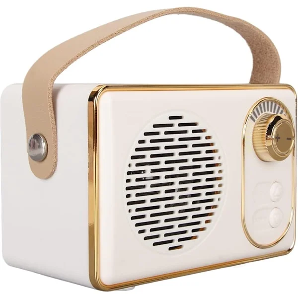 Retro Bluetooth-högtalare-Retro-högtalare-Bluetooth 5.0-extra bas-Vit