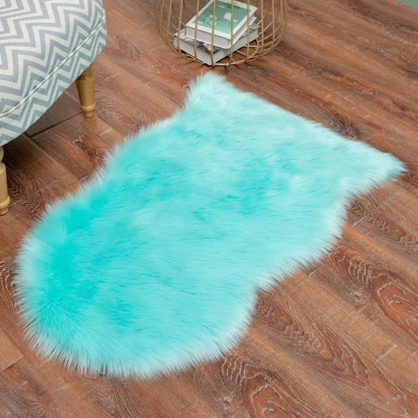 Luxury Soft Artificial Australian Wool Plush Rug Bedroom Living Room