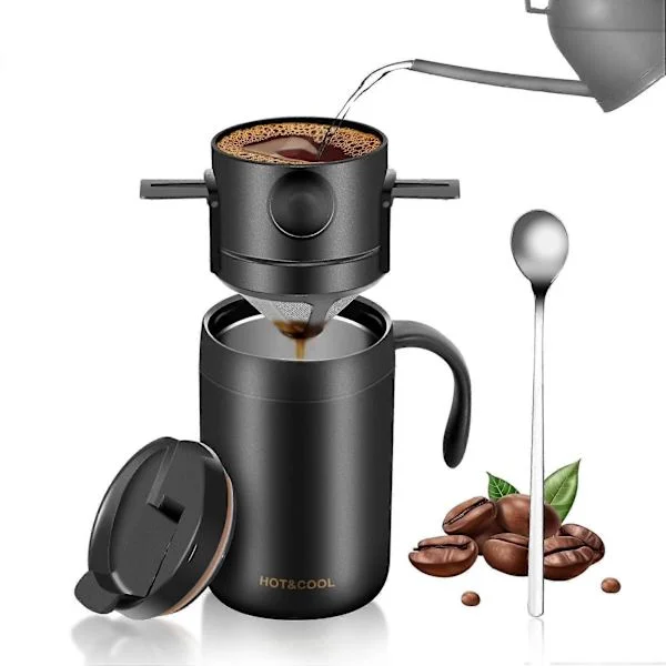 16oz Camping Coffee Maker Pour Over Coffee Maker Set, Camp Pour Over Set, Portable Coffee Kit for Travel, Camping, Office, Backpacking