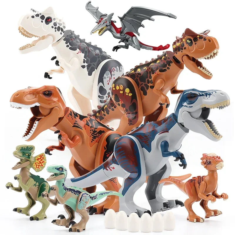 AliExpress - Jurassic Dino World Große Dinosaurier Figuren Ziegel Bausteine Velociraptor T-Rex Triceratops Indominus Rex Spielzeug Für Kinder