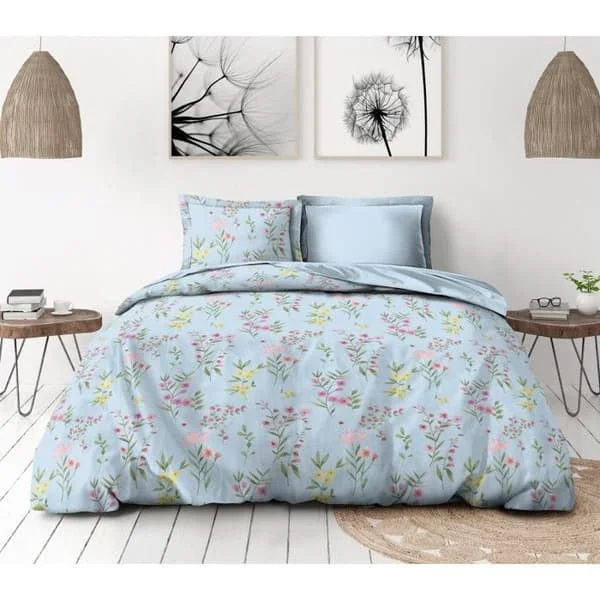 3-delad påslakan i percale av bomull 240x260 cm - Pastellblå | Le Clos des Songes
