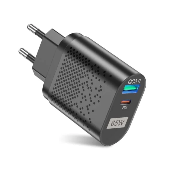 USA/EU/UK/KR 65W GaN-laddare för QC 3.0 USB PD väggladdare Typ C USB snabbladdare för bärbar dator Power Bank-adapter