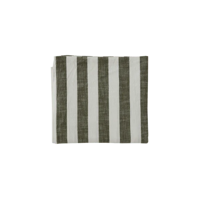 OYOY Living Striped Tablecloth - 200x140 Cm Bordstextil Grön