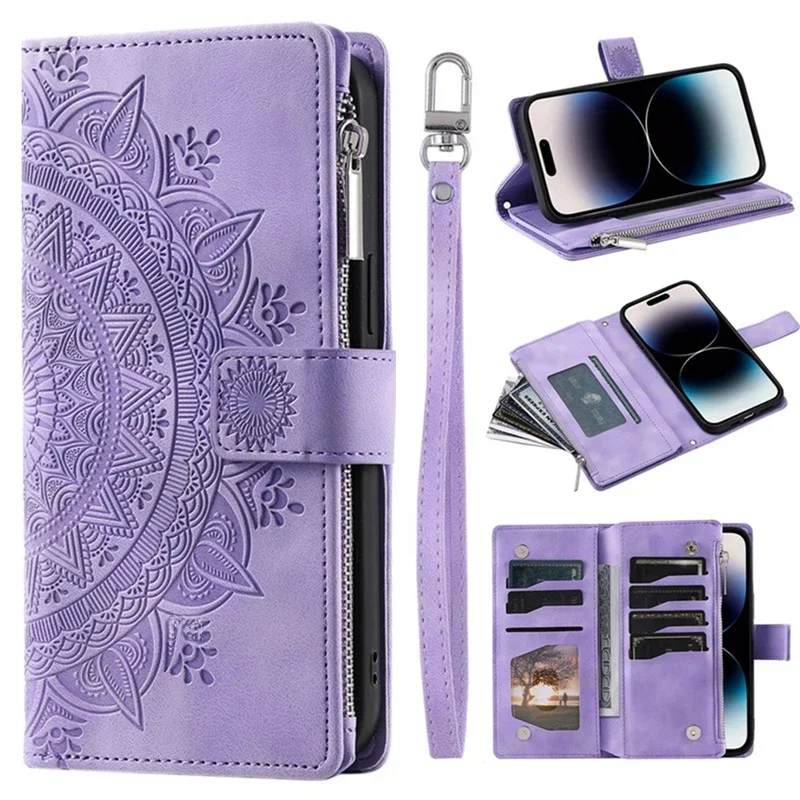 AliExpress - Luxuriöse Reißverschluss-Brieftaschenhülle für iPhone 14 15 16 17 Pro Max Air 16E 13 12 11 Pro XR XS 7 8 SE, geprägte Leder-