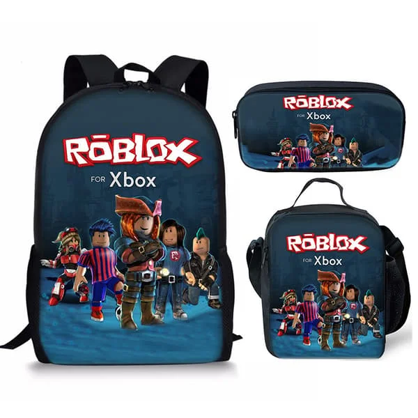Student Backpack, Cartoon Kids Backpack 3-Piece Set - 17-inch Backpack + Shoulder Bag + Pencil Case - Style 21