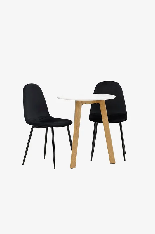 Venture Home - Ruokailuryhmä Leonora ja ruokapöydän tuolit Polar, 2 kpl - Valkoinen - Ruokailuryhmä 4 hengelle - - Homeroom