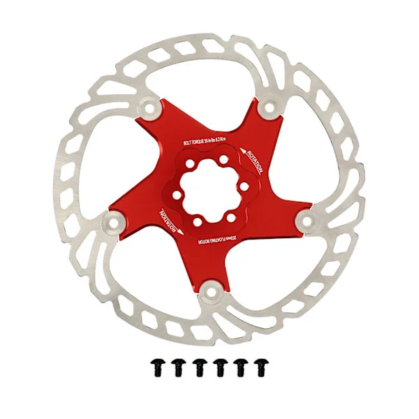 Racercykel Bremseskive 6 Bolt Stor Hul Rød Flydende Udskiftning 203mm 8in