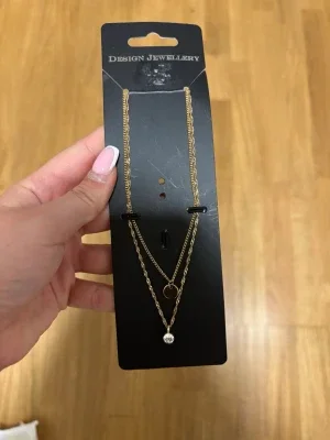 Guldigt dubbelt halsband Design Jewellery
