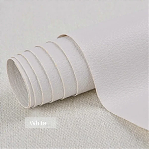 Selvklebende PVC-skinnreparasjonslapp Skrell og fest for sofa og stol Hvit 25 x 30 cm