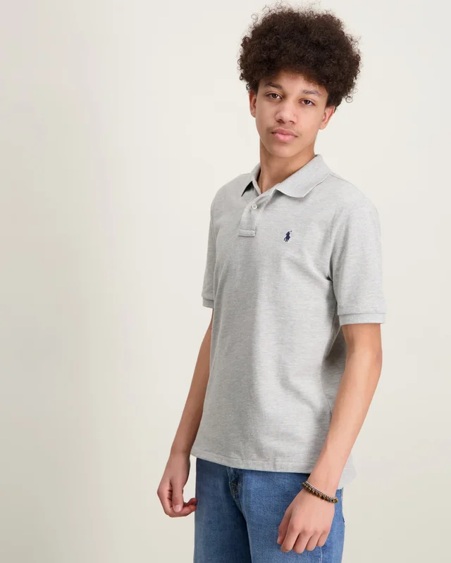 Polo Ralph Lauren The Iconic Mesh Polo Shirt Grå Poloshirts Dreng - Kids Brand Store