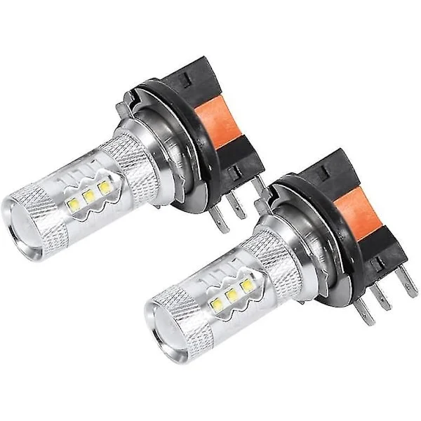 2 stk 80w H15 LED-pærer hvite billykter LED-pærer for kjørelys Dagslys Pæreerstatningslampe