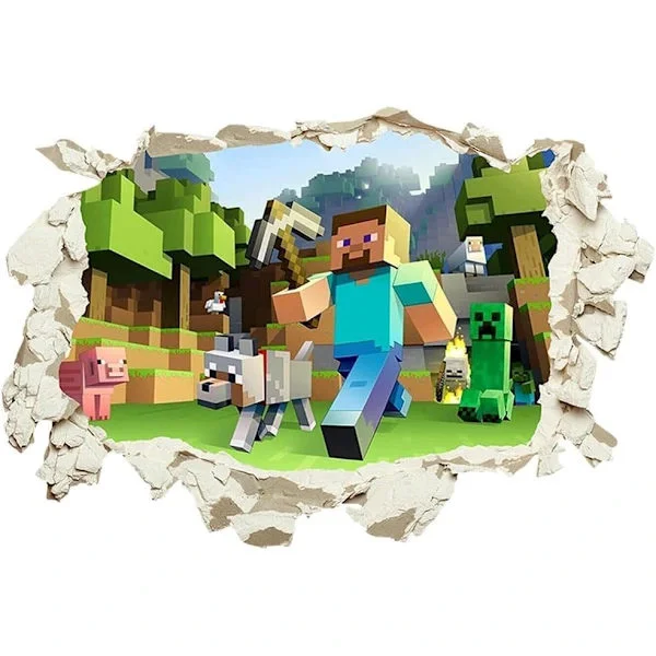 Gamer Plakat Veggdekor, 40*60cm Mine-craft 3D Veggdekorasjoner Spill Tegneserie Veggdekorasjoner for Stue Soverom Hall
