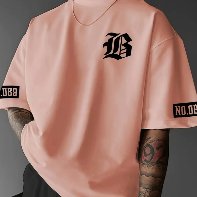 AliExpress - LB Letter Print Lässiges Grafik-T-Shirt Kurzarm Sport-Herren-T-Shirt Unisex Casual Daily Wear Sommer Herren-Renn-T-Shirt