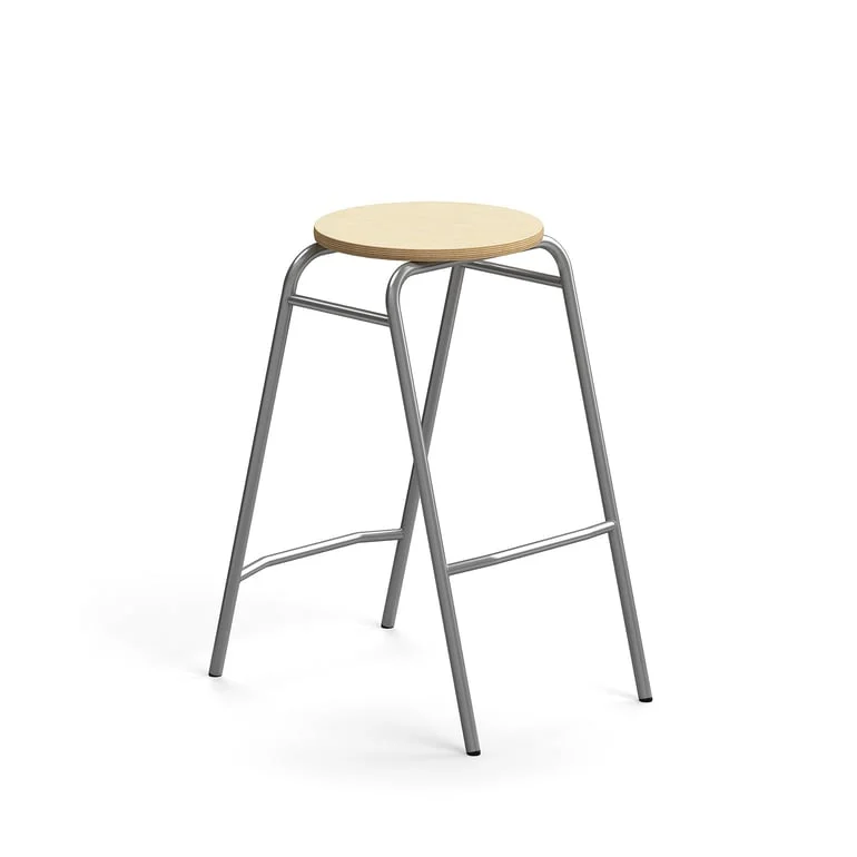 Barpall ALTUS, höjd: 690 mm, silver/björk