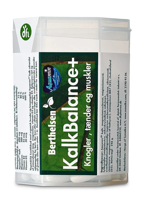 Berthelsen Kalk Balance+ 180 tabl., Helse & Madvarer, Mineraler, Kalk