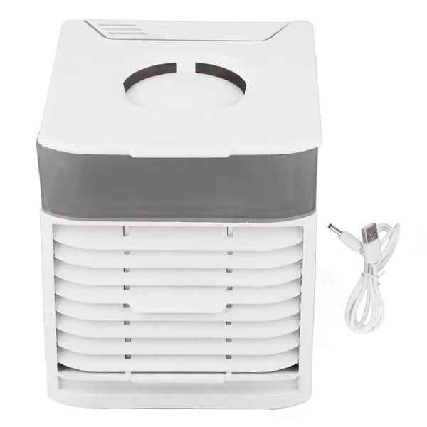 Bærbar Aircondition Mini Luftkøler USB Personlig Mini Aircondition med Tåge 7 Farve Lys til Soveværelse Kontor Camping